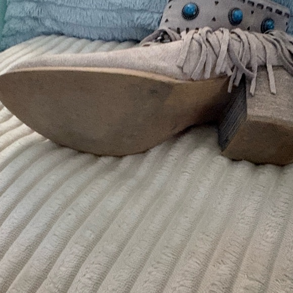 2 pair Bohemian Fringe Ankle Boots one with Turquoise Details - Picture 2 of 3